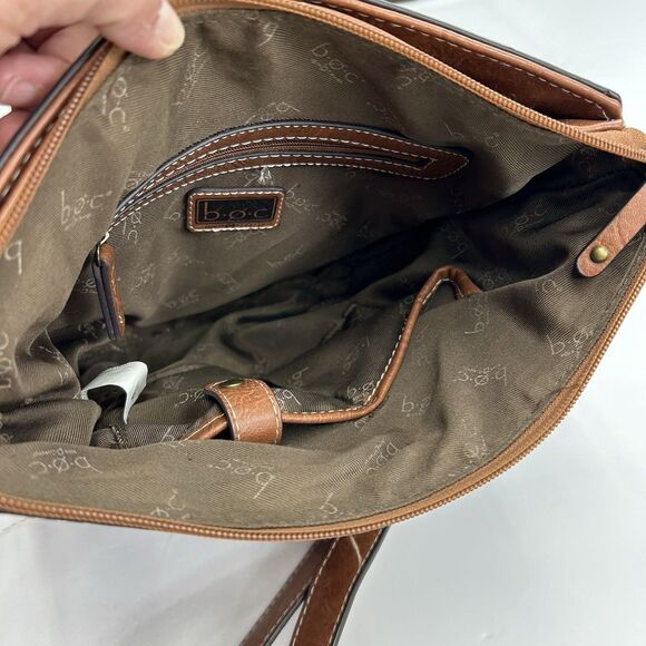 BOC Concept Amherst Brown Crossbody Bucket Bag Purse Embossed - Picture 6 of 16